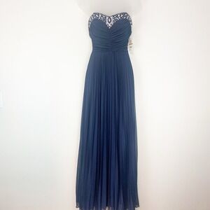 B. Darlin Dress Womens 3/4 Maxi Formal Prom Dance Jeweled Pleated Sweetheart New